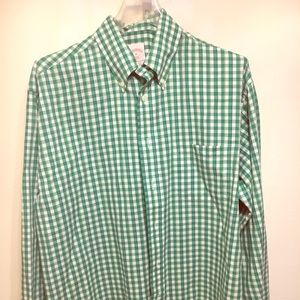 Brooks Brohers 346 green checkers button down